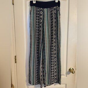 Joe B Mosaic Printed Wide Leg Pants Trousers Sz Medium
